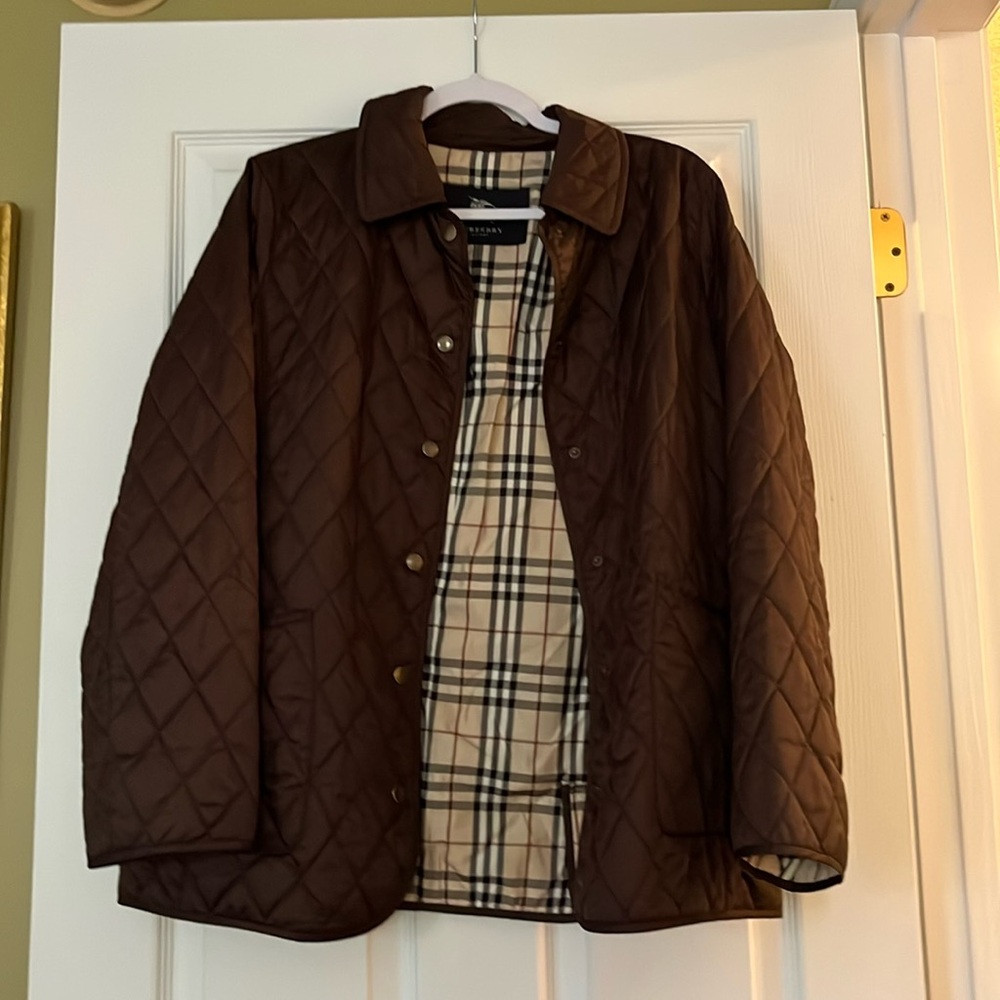 Burberry jacket.  Size XL?  Too small for me across chest (I’m a US 14).